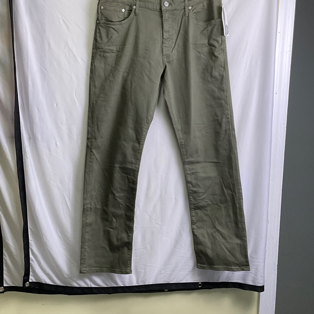 General Denim Works Men's Olive Straight Jeans